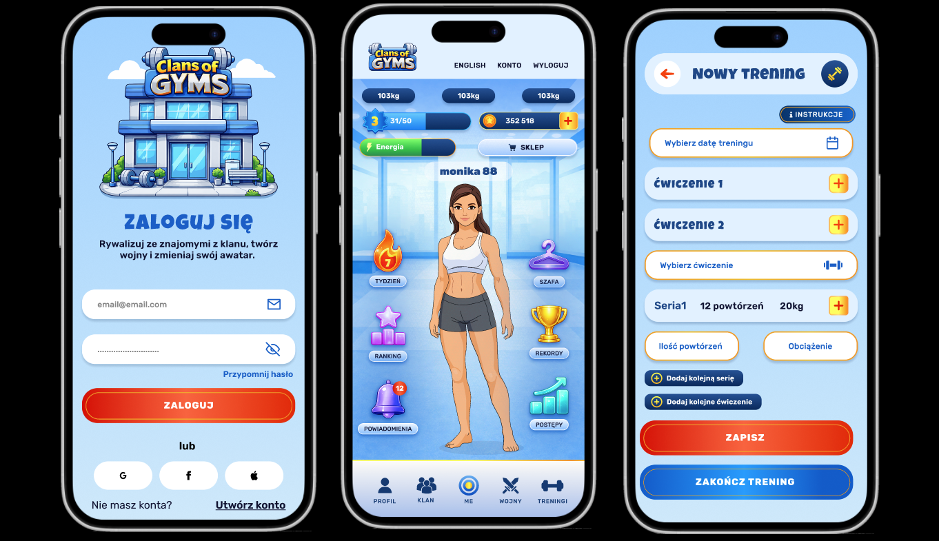 Poldevs Software House - Aplikacja mobilna fitness w stylu gry kreskówki